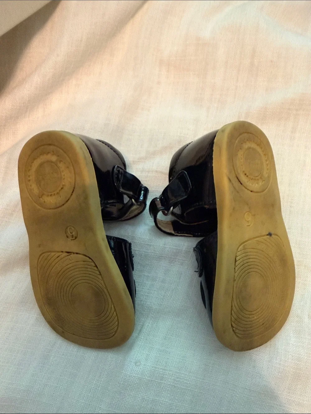 Livie & Luca Black Patent Mary Janes with Floral Cutouts